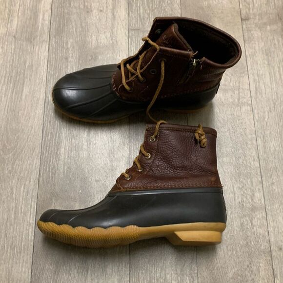 Womens Sperry Rain Waterproof Lace‎ Up Duck Boots - Picture 1 of 8